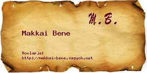 Makkai Bene névjegykártya